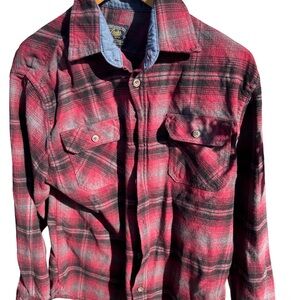 Jack by BB Dakota Burgundy and Navy Plaid Shirt